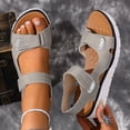 thumbnail image 3 of Rokment Orthopedic Walking Sandals for Women with Arch Support Comfortable Leather Memory Foam Wedge Heels Non Slip Work Summer Shoes Grey Size 8, 3 of 6