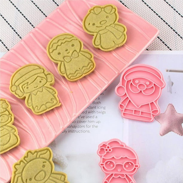 serony Pcs/Set Christmas Biscuit Molds Plastic 3D Cookie Cutters