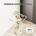 thumbnail image 4 of Clear Acrylic End Table for Living Room, 12.6" Square Modern Acrylic Side Table, Coffee Table & Nightstand, Compact Accent Table for Small Spaces, Bedroom, 4 of 13
