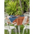 thumbnail image 3 of Outdoor Tablecloth with Umbrella Hole for Patio/Picnic/Party/Camping, Vintage Burnt Orange Striped Waterproof Table Cloth Round Cover Washable, Farmhouse Modern Stripes Boho (Dia 60"), 3 of 9