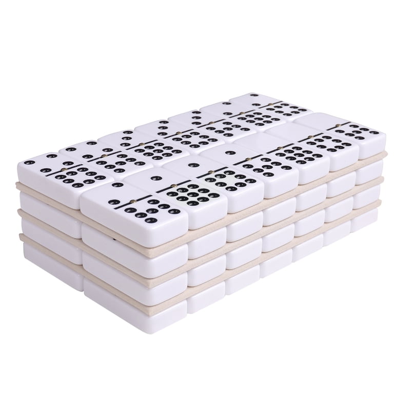 Silverman & Co. Double 9 Domino Set - 55 Black Dominoes With Spinners, Blue Leatherette Case