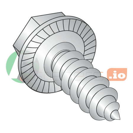 

#10 x 1/2 Type AB Self-Tapping Screws / Unslotted / Hex Washer Head / 18-8 Stainless Steel / Serrated / Serrations Under Head (Quantity: 4 000 pcs)