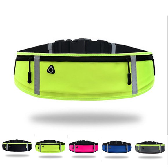 CHOK Ceinture de Course avec Sangle Élastique Ajustable Imperméable, Sacs de Taille Résistants à la Sueur à Grande Capacité, Parfaits pour la Course et l'Extérieur - Noir