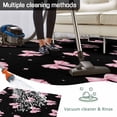thumbnail image 5 of Valentine's Day Outdoor Rug for Patio/Deck/Porch, Non-Slip Large Area Rug 4 x 6 Ft, Pink Bows Shining Stars Modern Black Indoor Outdoor Rugs Washable Area Rugs, Reversible Camping Rug Carpet Runner, 5 of 8