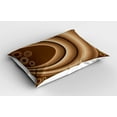 thumbnail image 2 of Ambesonne Brown Pillow Sham 2 Pack, Abstract Wavy Lines Retro, 26"x20", Caramel Brown Pale Brown, 2 of 3