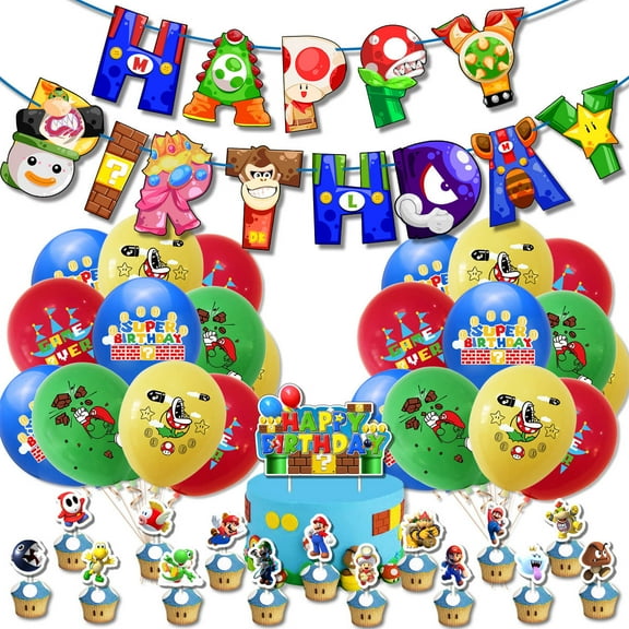 Cartoon Mario Birthday Party Supplies,Cartoons Theme Party Decoration Set
