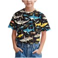 thumbnail image 1 of Chemises à Manches Courtes pour Garçons, T-Shirts Décontractés à Col Rond Imprimés pour Enfants, Hauts d'Été Confortables pour un Usage Quotidien et le Jeu, 1 of 9