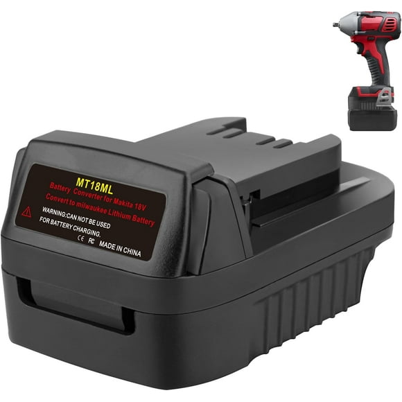 MT18ML Adapter for Makita 18V Li-ion Battery Convert to for Milwaukee M18 Battery, Use for Milwaukee M18 18V Battery Cordless Power Tools(Adapter Only)