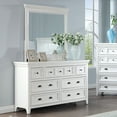 thumbnail image 6 of Classic Bedroom Design White Color Queen Size Bed 6pc Set Dresser Mirror 2x Nightstands Chest Solid wood Storage Drawer, 6 of 8