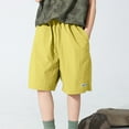 thumbnail image 2 of Atogsazn Kids Boys Cargo Bermuda Shorts Children Casual Jogger Wide Leg Short Pants Summer Gym Clothes for Boy 01-Yellow 6-7Years, 2 of 5