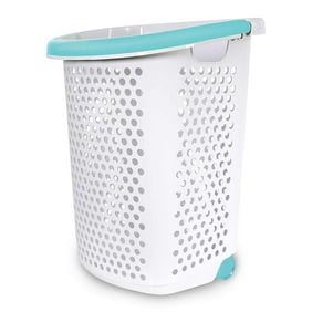 Home Logic Rolling Hamper With Pop Up Handle 2 0 Bushel White