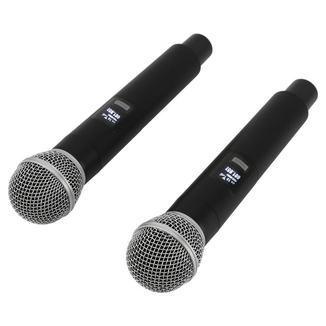 Micrófono Inalámbrico De Karaoke, Micrófono Inalámbrico UHF 2 Piezas Resistente A Interferencias HiFi Cancelación De Ruido Plug And Play Profesional Con Receptor Para Máquina