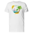 thumbnail image 1 of Palm Island With Boat Art Tee Men's -Image by Shutterstock, 1 of 1