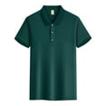 thumbnail image 7 of BXINGOHAI Men's Shirts Classic Short Sleeve Lightweight Button Cotton T-Shirt Casual Golf Tee Tops with Pocket Green,2XL, 7 of 7