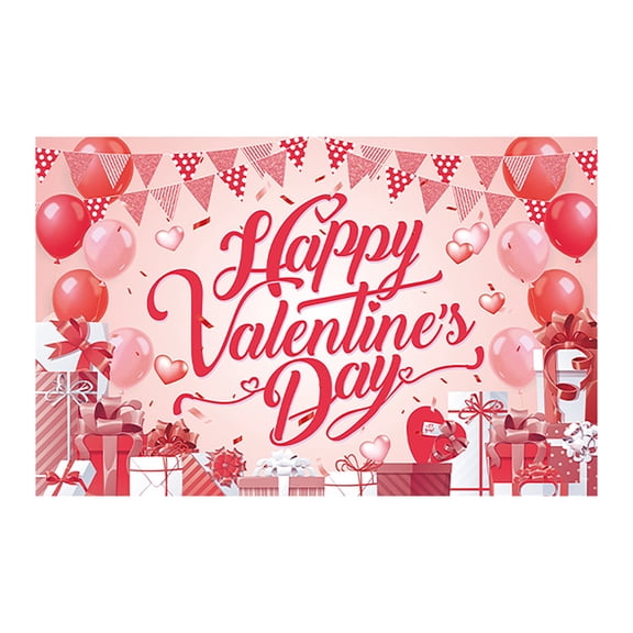 Valentine's Day Garage Door Banner Cover 70.87x45.28 ft, Happy Valentine's Day Backdrops Decorations Large Photo Background for Bridal Shower Wedding Anniversary Party, Hearts Curtain Party Supplies