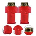 thumbnail image 1 of Minkissy 2pcs Votive Candles Red Plastic Cross Style for Events, 1 of 8