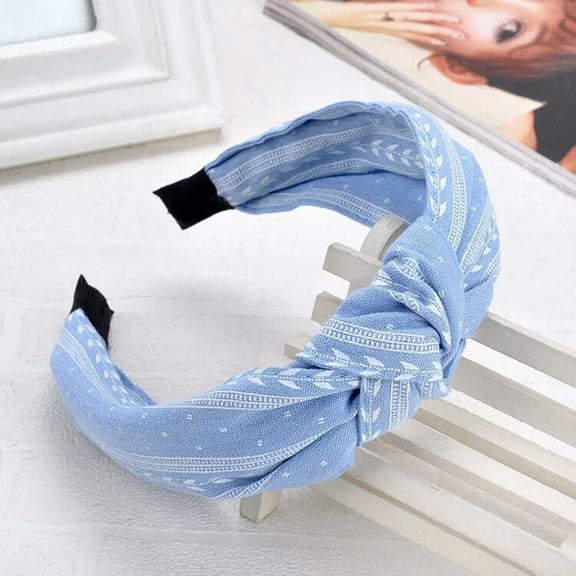 Headbands for Women Boho Stylish Knotted Headbands for Women Head Bands Wide Hairband Hair Accessories headband for washing face Sky Blue One Size