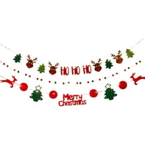 Beautynvta Merry Christmas Banner Set with Lights, Christmas Tree Reindeer Balls Hanging Christmas Banner Decorations, Cute Hanging Ornaments for Mantel Fireplace Wall