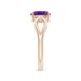 thumbnail image 3 of ANGARA Natural Prong-Set Solitaire 1.15 ct Amethyst Split Shank Ring in 14K Rose Gold for Women (Size-8x6mm) | February Birthstone, Anniversary, Jewelry Gift for Women | Natural Amethyst Ring, 3 of 9