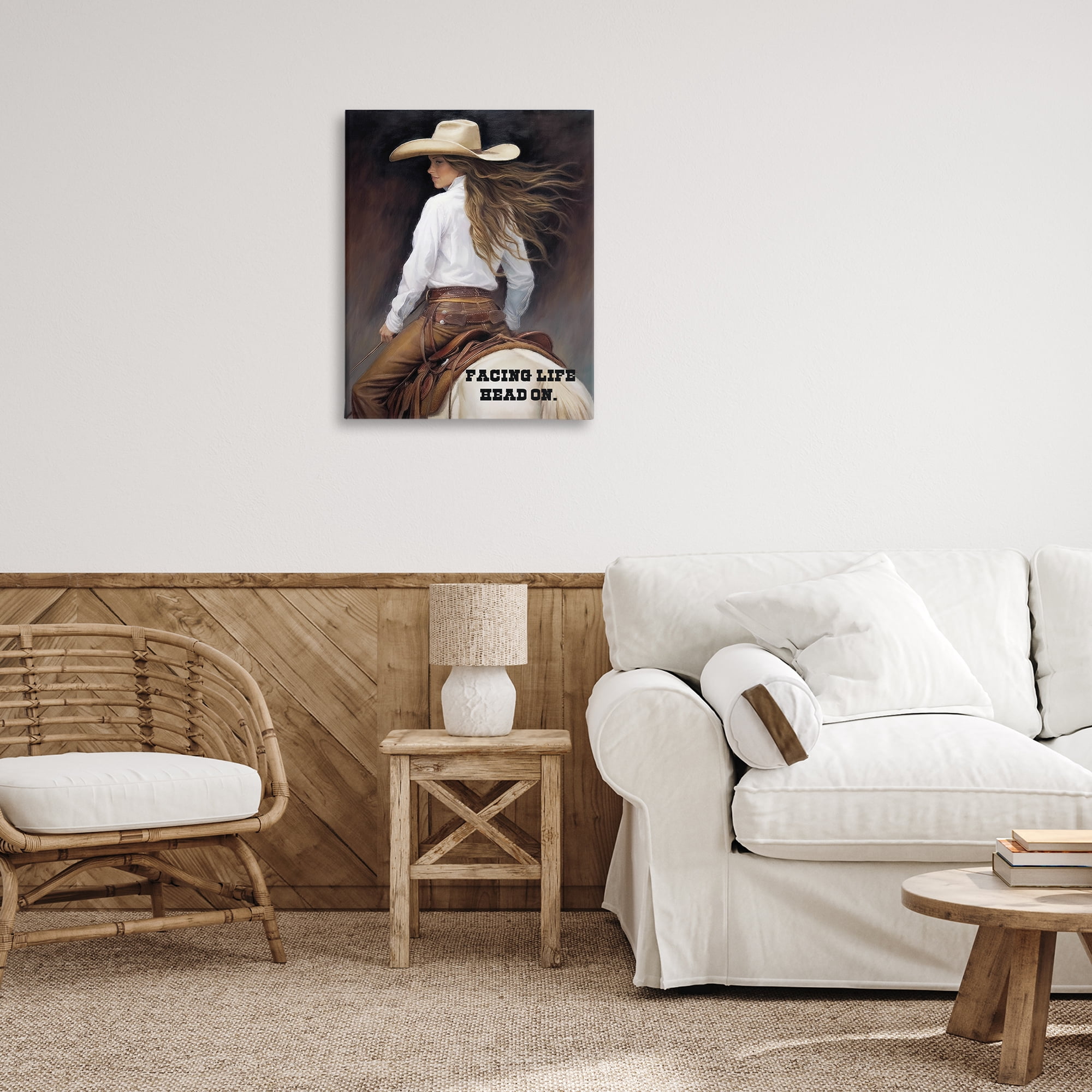 Stupell Industries Face Life Head On People Painting Wrapped Canvas Art Print Wall Art, 24 x 30