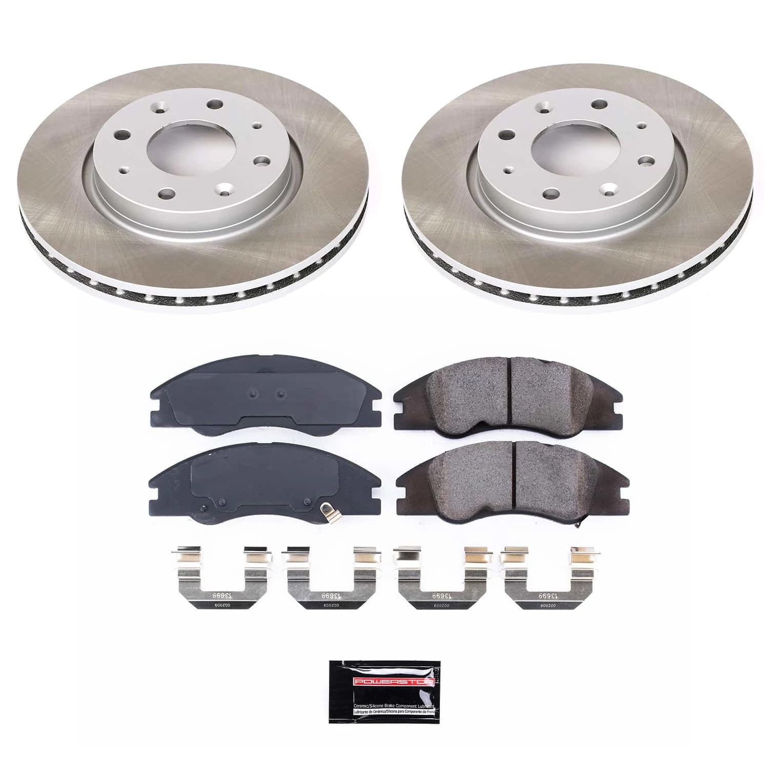 PowerStop Front Semi-Coated Rotor and Low-Dust Ceramic Brake Pad Kit SC5903
