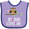 thumbnail image 3 of Inktastic Mimi Loves Me Girls Owl Girls Baby Bib, 3 of 4