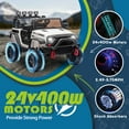 thumbnail image 4 of Okybaby 24V Kids Ride on Truck Car with Parents Remote,400W Motor, Electric Power Ride on Toy Car with High Chassis, Four-wheel Suspension, LED Light,USB,Bluetooth,MP3 for Kids Aged 3+,White, 4 of 8