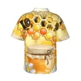thumbnail image 3 of Fotbe Honey Bee Hawaiian Shirt For Men Unisex Summer Beach Casual Short Sleeve Cotton Linen Button Down Shirts-X-Large, 3 of 9