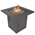 thumbnail image 1 of 2022 New 28in Propane Fire Pit Table 50000 BTU Outdoor Brown Square Gas Fire Pit Heater, 1 of 9