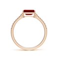 thumbnail image 2 of ANGARA Lab Grown 1 Ct Emerald-Cut Ruby Cathedral Engagement Ring for Women in 14K Rose Gold (Size-7x5mm) | July Birthstone, Birthday, Anniversary, Jewelry Gift for Women | Lab-Grown Ruby Ring, 2 of 7