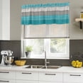 thumbnail image 4 of Turquoise Wood Grain Curtain Valances for Windows, Kitchen Valance Window Treatments Panel 2 Pack, Country Retro Wooden Plank Gray Rod Pocket Short Curtains for Bathroom Bedroom 42 x 18 Inch, 4 of 8