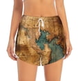 thumbnail image 2 of Gukieu Antique Map Adventure Scene Print Women's Sports Shorts with Drawstring Elastic Waistband for Running, Yoga, Fitness-Medium, 2 of 7