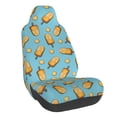 thumbnail image 1 of Wukai Lemon Ice Cream Full Set Car Seat Covers with Soft Padding Universal Auto Front Seats Protector and Cushion Mat, 1 of 5