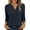 Navy, variant on Xyxonk 3/4 Length Sleeve Womens Tops 2025 Dressy Casual V-Neck Henley Shirts Work Solid Color Tees Summer Fashion Clothes Brown XL