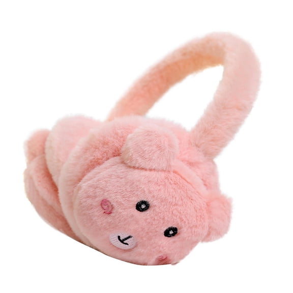 Zwiiyzr Kids Unisex Adjustable Winter Ear Muffs Faux Fur Warm Earmuffs Girls Plush Ear Warmers Outdoor Ear Covers Headband Watermelon Red