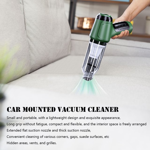 Aspiradora Aspirador de coche Colector de polvo de mano para el hogar del automóvil (verde básico)