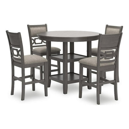 Ashley Furniture Wrenning Gray Counter Height Dining Table Set - Set of 5