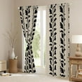 thumbnail image 3 of jejeloiu Black Botanical Leaf Curtains Pack of 2 (42x84 Each),Minimalist Aesthetic Curtains Blackout For Adults, 3 of 6