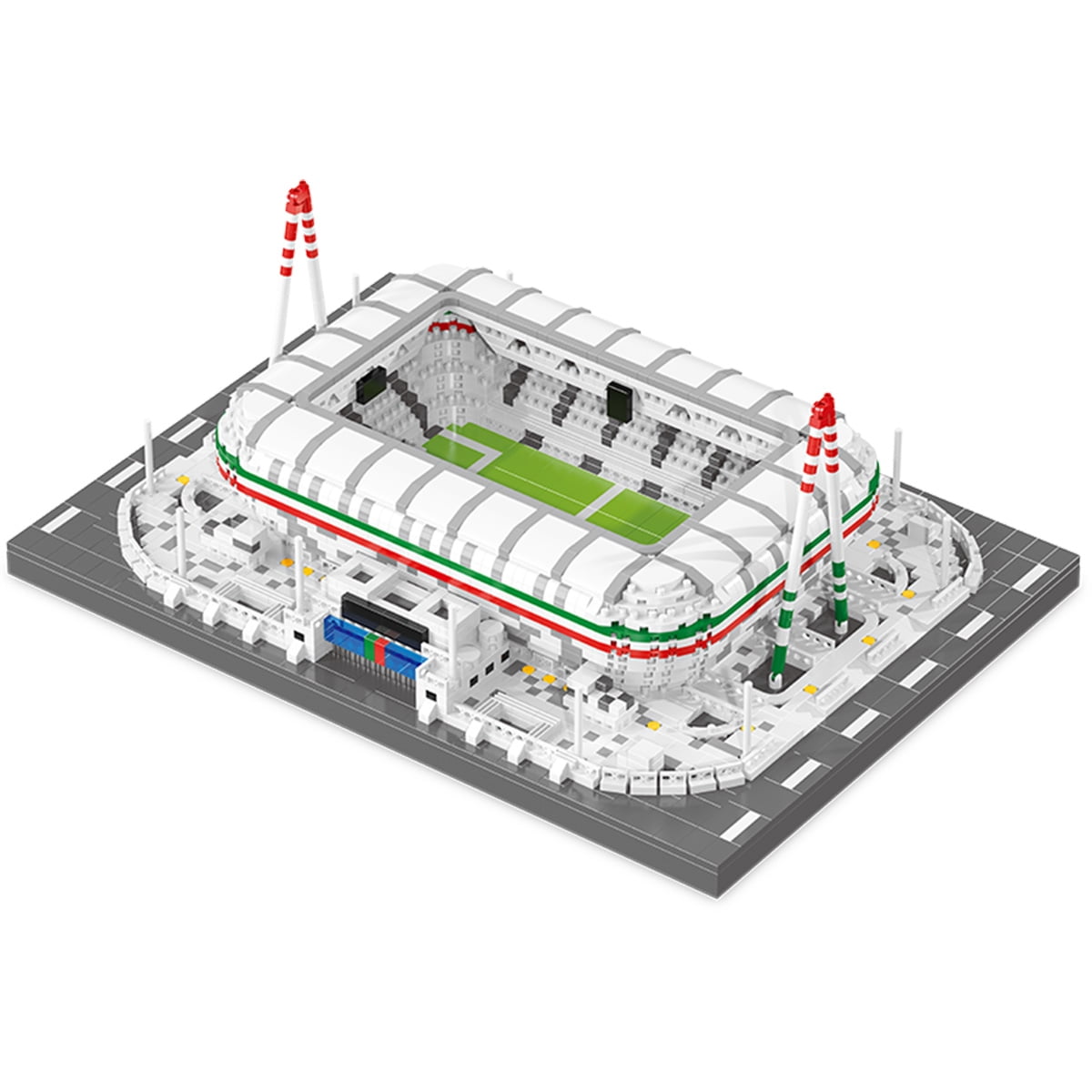 Juventus Allianz Stadium Diamond Block Building Set – 2,342 Pieces Micro-Brick Football Stadium Model Kit, Architecture Collectible Display Toy for Adults & Teens Age 14+
