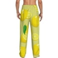 thumbnail image 3 of Uemuo Bright Lemons Pattern Men's Wide Leg Palazzo Lounge Pants with Pockets Light Weight Loose Comfy Casual Pajama Pants-Small, 3 of 9