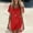 Bright Red, variant on FengLS Women's Mini Dress Casual Loose Cotton-Linen Dress with Pockets Summer Lightweight Solid Color Homewear Short Dress Comfy V-Neck Short Sleeves Mini Dress