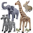 thumbnail image 1 of Gran realismo jirafa cebra animales de la selva globo inflable elefante conejo Rana bosque Safari decoración de fiesta de cumpleaños, 1 of 3
