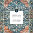 thumbnail image 6 of Linon Home Décor Washable Markum Area Rug or Runner Collection, Teal and Rust, 3' x 5', 6 of 13