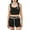 Black 2, variant on Musuos Women's 2 Piece Pajama Set Sleeveless Bow Cami Tops Elastic Waist Skirt/Shorts Summer Sleepwear Sets