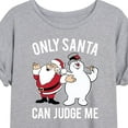 thumbnail image 3 of Frosty The Snowman - Christmas - Only Santa Can Judge Me - Women's Oversized T-Shirt, 3 of 5