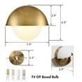 thumbnail image 6 of Claxy Gold Wall Sconce with Half Globe Milk Glass Shade, 6 of 7