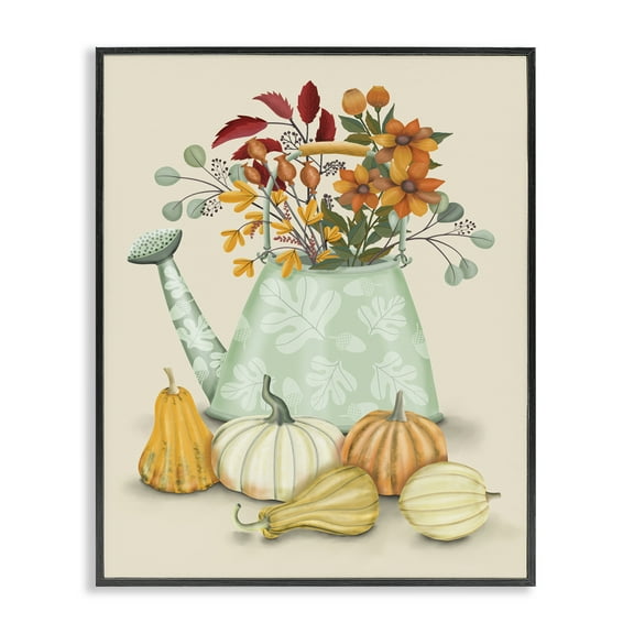 Stupell Industries Country Harvest & Bouquet Plants & Flowers Painting Black Framed Art Print Wall Art, 11 x 14