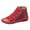 Red, variant on Mostsola Womens Lace up Ankle Boots Casual Lightweight Soft Leather Flats Shoes Zipper Booties