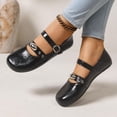 thumbnail image 6 of Women's Mary Jane Flats Square Toe Ballet Flats Shoes Dressy Casual Buckle Strap Comfortable Leather Shoes with Double Ankle Strap, 6 of 9