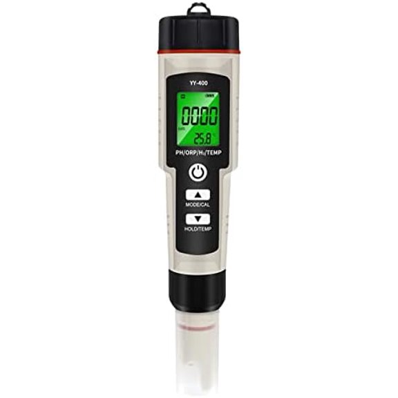 Portable 4 In 1 Hydrogen Water Tester Hydrogen-Rich Test Pen PH/ORP/TEMP Water Quality Meter Tester, ±0.005 pH Accuracy, 0.01-14.0 pH Measurement Range
